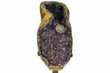 Amethyst Geode Section With Metal Stand - Uruguay #147933-1